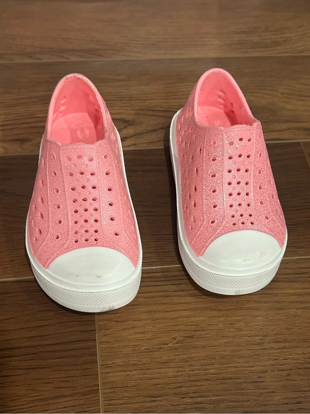 Girls Pink Glitter Slip-On Water Shoes Size 9/10